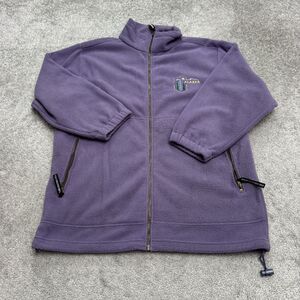 Vintage 90s Polar Graphic USA Alaska Fleece Full Zip Jacket Mens large Purple